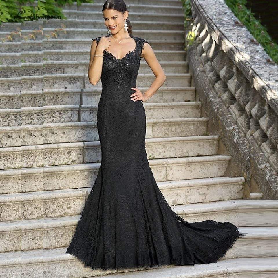 Gothic Black Mermaid Wedding Dresses ...